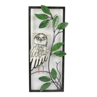 Wanddeco sneeuwuil in frame, 25 x 60 cm