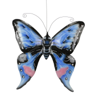 Wanddeco metalen vlinder Exotic model 01, 55 x 47 cm, Blue