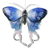 Wanddeco metalen vlinder Exotic model 02, 55 x 47 cm Blue