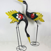 Metalen Reiger 'Reggae', 60 x 28 x 14 cm Head down