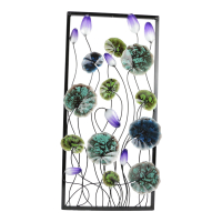 Wanddecor metaal frame tulp paars