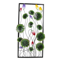 Wanddecor metaal frame tulp meerkleurig