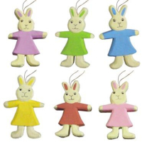 Bunny, houten ornament 6.5x1.5x10 cm