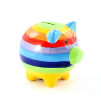 Spaarpot keramiek varken meerkleurig