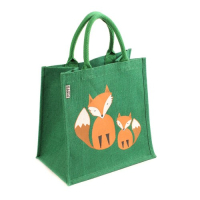Tas jute vosje donker groen