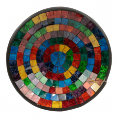 Schaal mozaiek regenboog vierkanten XXL