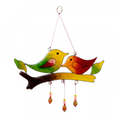 Ornament resin vogels op een tak