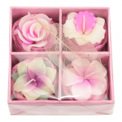 Giftbox met kaarsen roze