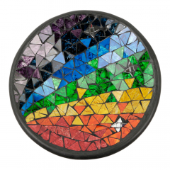 Schaal mozaiek regenboog gebogen S