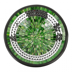 Schaal mozaiek spiegeltjes strepen groen L