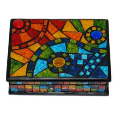 Sieradendoos mozaiek regenboog mix