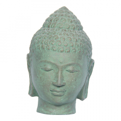 Beeld steen boeddha hoofd 25cm