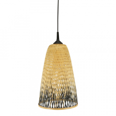 Lamp bamboe naturel/blauw S
