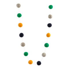 Decoratiehanger vilt oker-groen-blau/wit ballen
