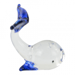 Beeldje glas walvis blauw