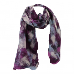 Sjaal vilt wit/lichtblauw/roze/paars
