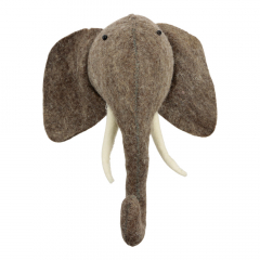 Wanddecoratie vilt olifanten hoofd