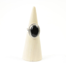 Ring zilver Mt. 10/62 Zwarte Onyx RAJ2