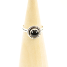 Ring zilver Mt. 7/55 Zwarte Onyx MQS08