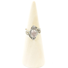 Ring zilver Mt. 7/55 Rozenkwarts M0586a