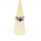 Ring zilver Mt. 9/60 Granaat HAS08