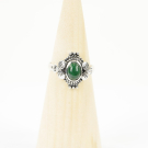 Ring zilver Mt. 9/60 Malachiet HAS10