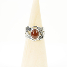 Ring zilver Mt. 8/57 Rode Onyx HAS33