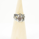 Ring zilver Mt. 8/57 Rozenkwarts HAS33