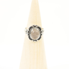 Ring zilver Mt. 7/55 Rozenkwarts HAS53