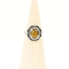 Ring zilver Mt. 9/60 Tijgeroog HAS55