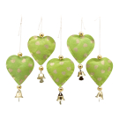 Single Hartje lichtgroen, goud, Set 5x