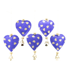 Single Hartje blauw, goud, Set 5x
