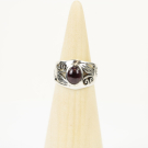 Ring zilver Mt. 6/52 Granaat HAS08