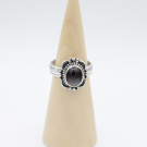 Ring zilver Mt. 10/62 Granaat HR53