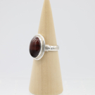 Ring zilver RAJ08a Rode Tijgeroog Mt. 10/62