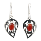 Oorhanger, zilver, Rode Onyx, HAS68