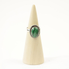 Ring zilver Mt. 9/60 Malachiet MQS24