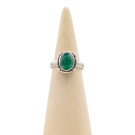 Ring zilver Mt. 9/60 Groene Onyx HAS201