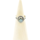 Ring zilver Mt. 10/62 Labradoriet MN07
