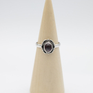 Ring zilver Mt. 9/60 Granaat HAS119