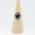 Ring zilver Mt. 8/57 Zwarte Onyx HAS204