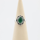 Ring zilver Mt. 9/60 Groene Onyx HR204