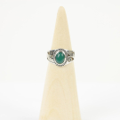Ring zilver Mt. 8/57 Groene Onyx HR116