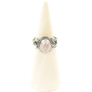 Ring zilver Mt. 7/55 Rozenkwarts M0503