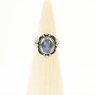 Ring zilver Mt. 9/60 Labradoriet HAS53