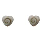 Oorsteker zilver Shiva Eye schelp, hart, SPN2600