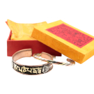 Set van rood/geel koperen Armband met mantra OMPH en Bangle