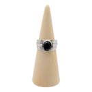 Ring zilver Mt. 7/55 Zwarte Onyx HAS306