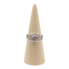 Ring zilver Mt. 7/55 Rozenkwarts HAS127