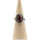 Ring zilver Mt. 10/62 Rode Tijgeroog RAJ10_Ox